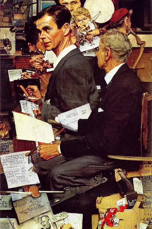 Image similar to Rick Dalton painted by Norman Rockwell