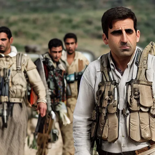 Image similar to a still of a kurdish! michael scott in the ofiice us, 8 k, high resolution