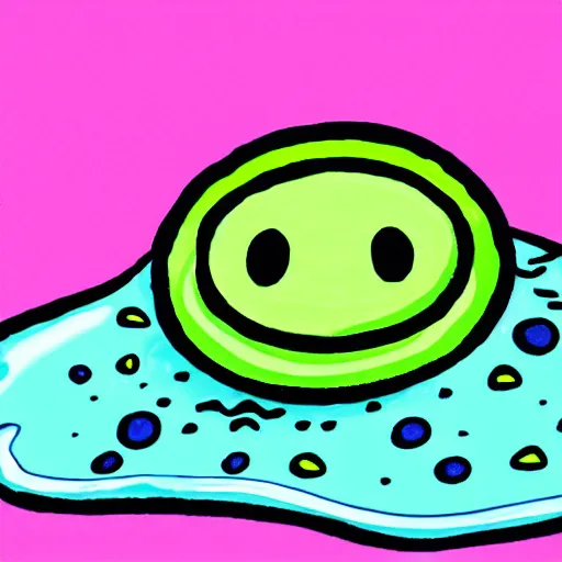 Prompt: illustration of melting slime