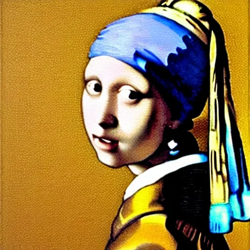 Prompt: painting of the girl with the pearl earring and mona lisa by leonardo da vinci, painting, oil on canvas