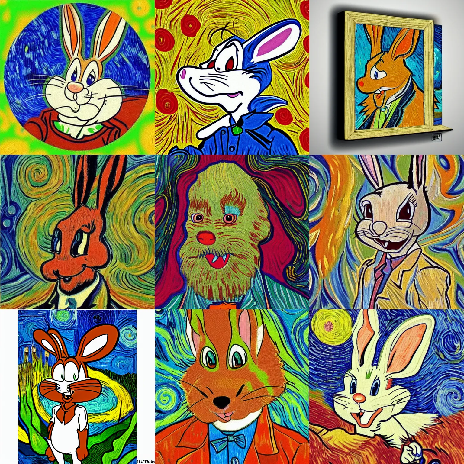 Prompt: bugs bunny on dmt van gogh style