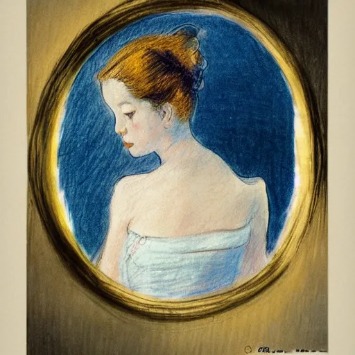 Prompt: a girl in a blue and gold ivory room, film still by goya, by henri de toulouse - lautrec, elegant drawing, digital painting, jugendstil, art noveau, strong lights, flat colors, pastel colors, art history, 8 k