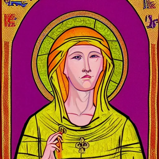 Image similar to princess-tyrannosaurus, in the style of Byzantine artwork