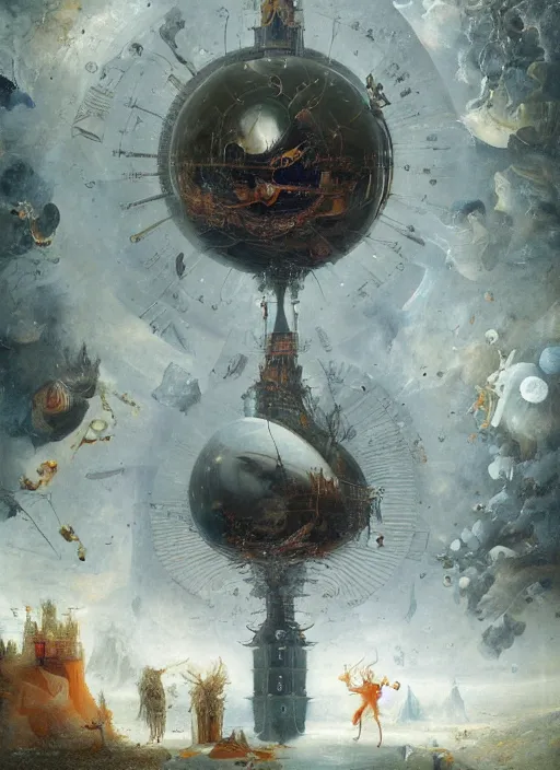 Image similar to the invention of time in intergalactic space, modern fine art, fractal, intricate, elegant, highly detailed,, by jheronimus bosch and greg rutkowski,