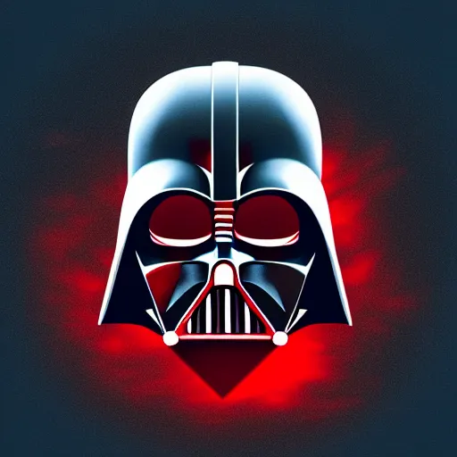 Image similar to darth vader's head coming out of a red mist, profile pic, centered, accurate anatomy, highly detailed, digital art