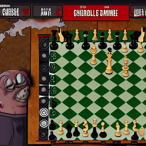 Prompt: zombies vs chess, the new android game that everyone is playing. advertising