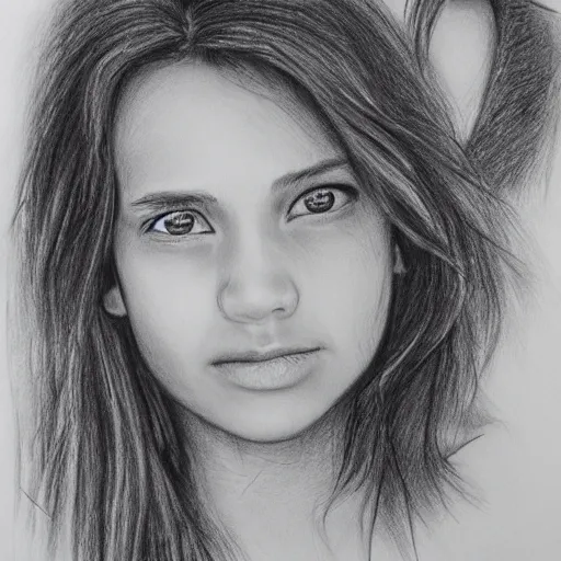 Image similar to belen esteban, pencil drawing