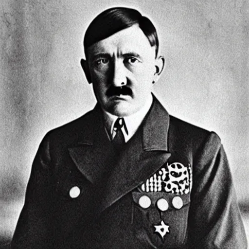 Prompt: a beautiful portrait of adolf hitler with a gentle and compassionate and kind expression.
