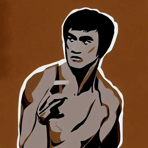 Image similar to bruce lee as a barista working in starbucks digital art