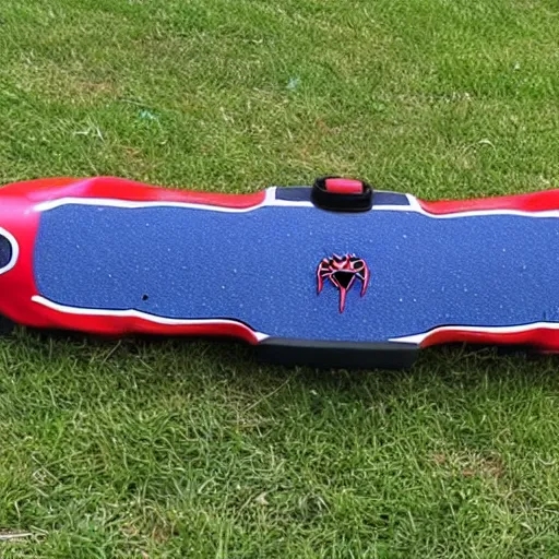 Image similar to spiderman hoverboard fail