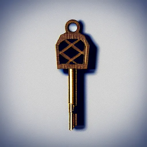 Image similar to a metal key for the cage, rpg game inventory item, low poly 3d style