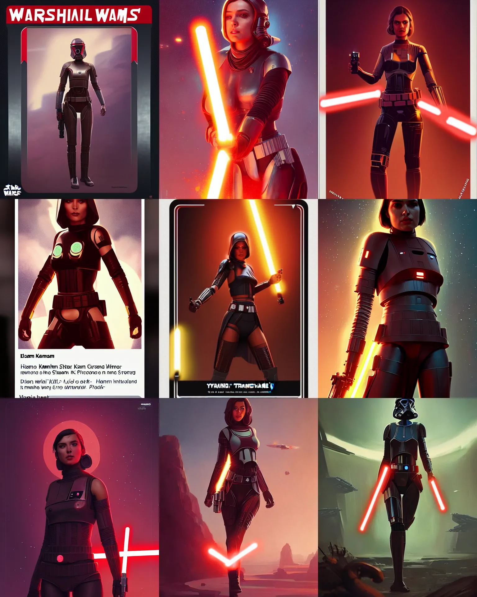 Prompt: kim kadarshian : : young woman : : as hot star wars android woman by marvel trading card : : by greg rutkowski, wlop, instagram, unreal engine, : :