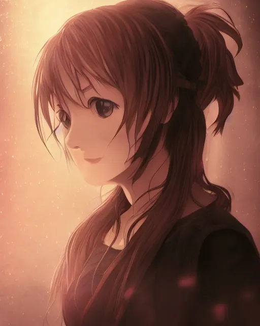 Image similar to a portrait of a teenage girl on a haunted ship, full shot, very anime, digital art, captures emotion and movement, ambient lighting, perfect composition, dynamic lighting, detailed face, smooth shading