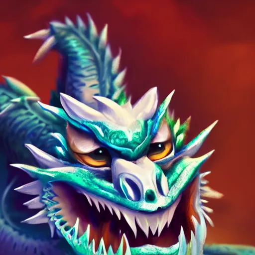 Prompt: cute baby chinese dragon on the shoulder of its master, insane details, emerald eyes, sharp focus, beautiful creature, cinematic rendering, artstation, 4 k, 8 k