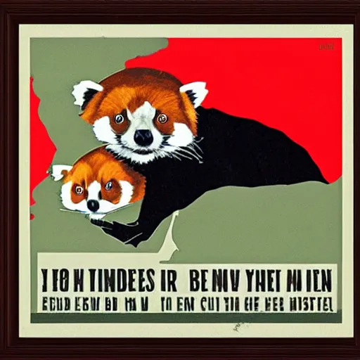 Image similar to hitler hugging a red panda, stencil, propaganda poster, cartoon, clear