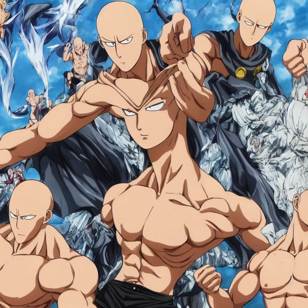 ripped shirtless saitama one punch man instagram, Stable Diffusion