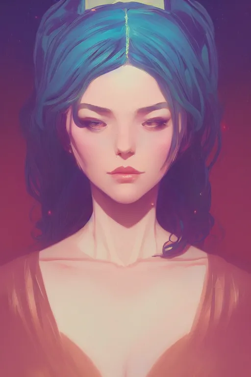 Image similar to portrait of the lady of paradox, ambient lighting, 4 k, lois van baarle, ilya kuvshinov, rossdraws, alphonse mucha, jung gi kim, artstation