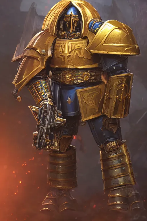 Image similar to armor portrait heros warhammer 4 0 k horus heresy fanart - the primarchs emperor by johannes helgeson animated with vfx concept artist & illustrator global illumination ray tracing hdr fanart arstation zbrush central hardmesh 8 k octane renderer comics stylized