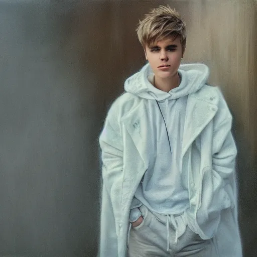 Prompt: justin bieber in milk, cottage core, cinematic focus, polaroid photo bleached vintage pastel colors high - key lighting, soft lights, foggy, by steve hanks, by lisa yuskavage, by serov valentin, by tarkovsky, 8 k render, detailed, oil on canvas