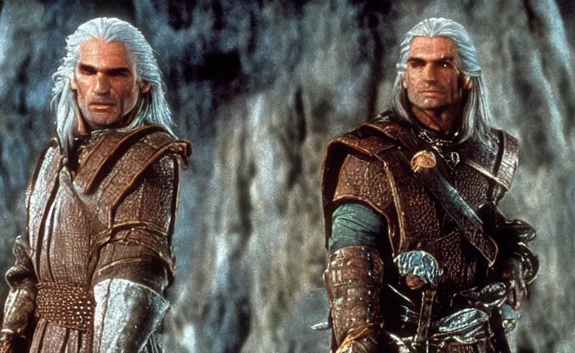 Image similar to a still of geralt of rivia in the dark crystal ( 1 9 8 2 ),