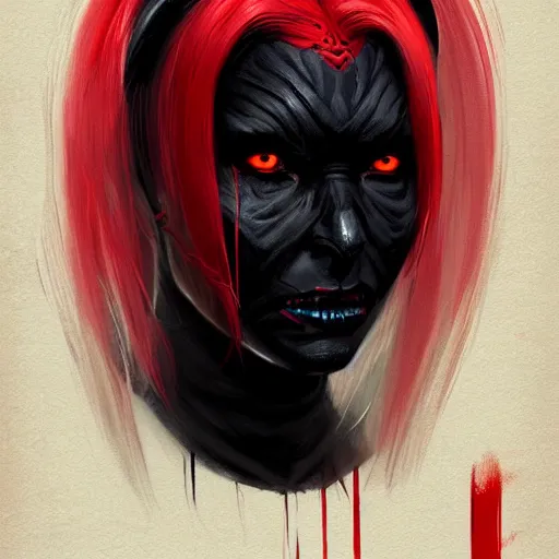 Image similar to portrait of a Darth Talon by Greg Rutkowski, she is about 20 years old, wearing black sith uniform, Star Wars Expanded Universe, highly detailed portrait, digital painting, artstation, concept art, smooth, sharp foccus ilustration, Artstation HQ