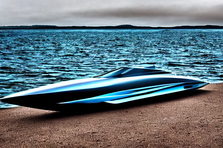 futuristic speedboat