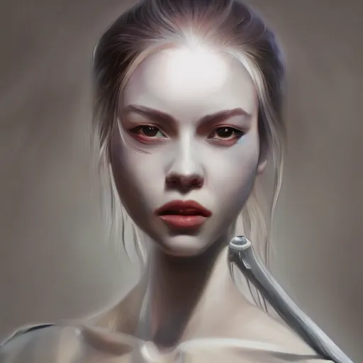 Image similar to The female in style of Svetlana Tigai, yanjun cheng, devian art, alexandr gaitota, sam yang, ghost blade art, realistic, cinematic, highly detailed, intricate