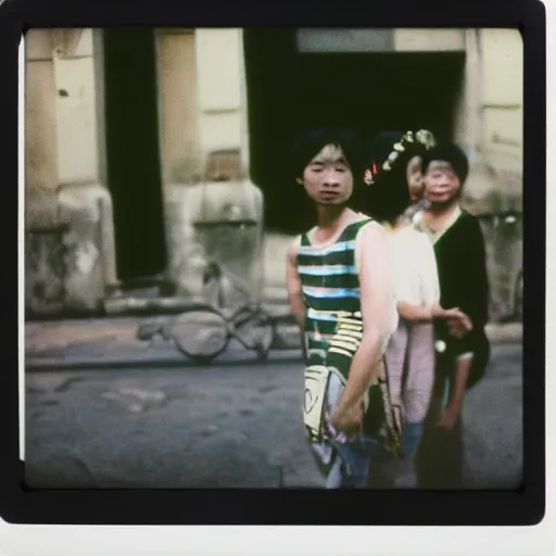 Image similar to The Taiping Rebellion, 90s polaroid, by Saul Leiter, Jamel Shabazz, Nan Goldin