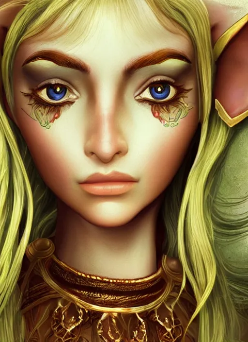 Prompt: portrait of a beautiful female elf, realistic, highly detailed