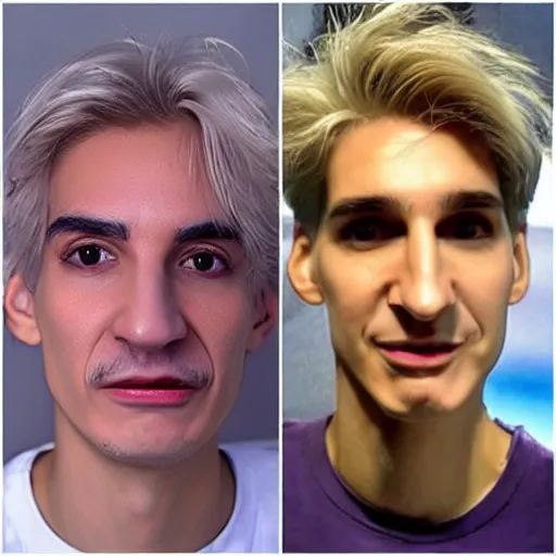 Image similar to xqc, big long nose, underbite