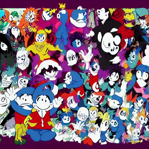 Prompt: Juggalo Smurf flawless anime cel animation by Kentaro Miura, symmetry accurate features, 4K