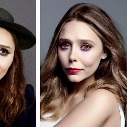 Image similar to elizabeth olsen mixed with gal godot