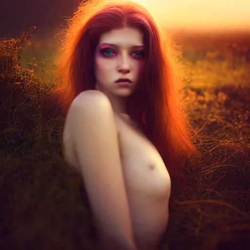 Image similar to photographic portrait of a stunningly beautiful emo female in soft dreamy light at sunset, contemporary fashion shoot, by edward robert hughes, annie leibovitz and steve mccurry, david lazar, jimmy nelsson, breathtaking, 8 k resolution, extremely detailed, beautiful, establishing shot, artistic, hyperrealistic, beautiful face, octane render