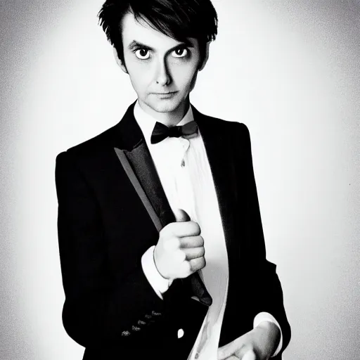 Image similar to photograph of a young david tennant in a tuxedo