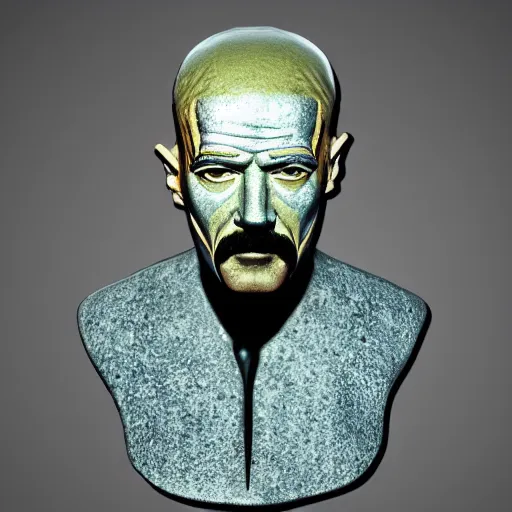 Image similar to anient egyptian death mask of walter white