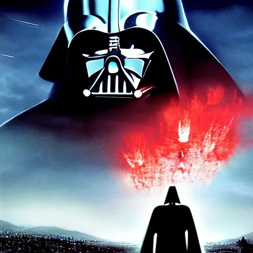 Image similar to movie poster for independence day ( 1 9 9 9 ) starring darth vader