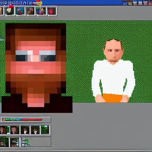 Image similar to vladimir putin in minecraft