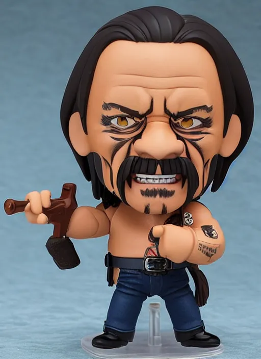 Image similar to danny trejo, an nendoroid of danny trejo figurine, realistic face, detailed product photo