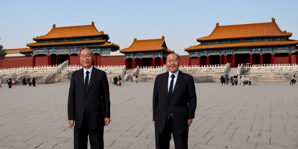 Prompt: simpson photographed in the forbidden city in beijing