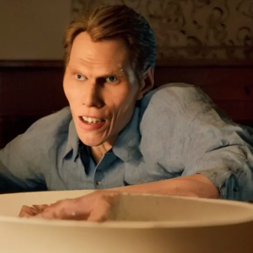 Image similar to Live Action Still of Jerma in Poltergeist, real life, hyperrealistic, ultra realistic, realistic, highly detailed, epic, HD quality, 8k resolution, body and headshot, film still