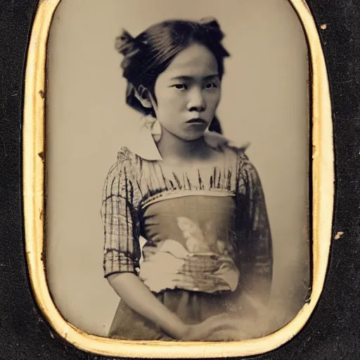 Image similar to Daguerreotype of a Filipino girl vaping