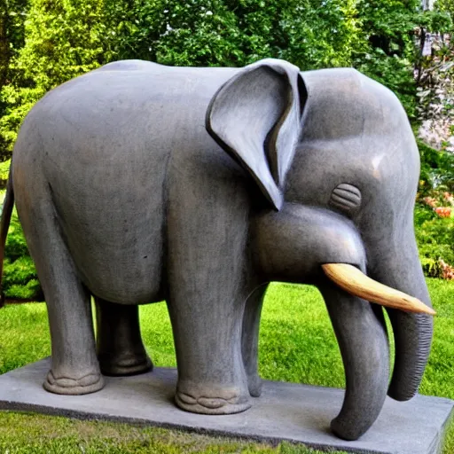 Image similar to a statue of a wooden elephant