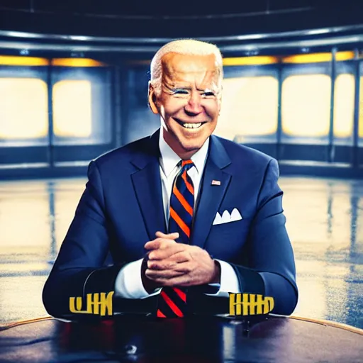 Prompt: uhd candid photo of joe biden as captain pike, with accurate face, uhd, studio lighting, correct face, photo by annie leibovitz