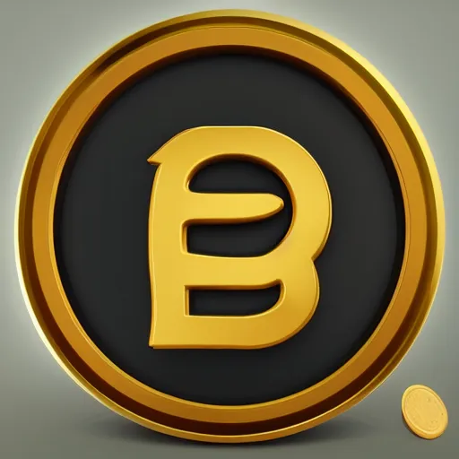 Image similar to 2 dimensional, vector, low poly, gold coin icon, black background, cgsociety, artstation, octane render