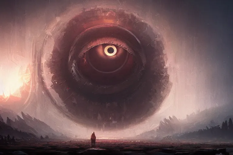 Prompt: portrait of a mystical giant eye, intricate, abstract, cinematic, octane render, wlop, greg rutkowski, dan mumford, artgerm, dramatic lighting