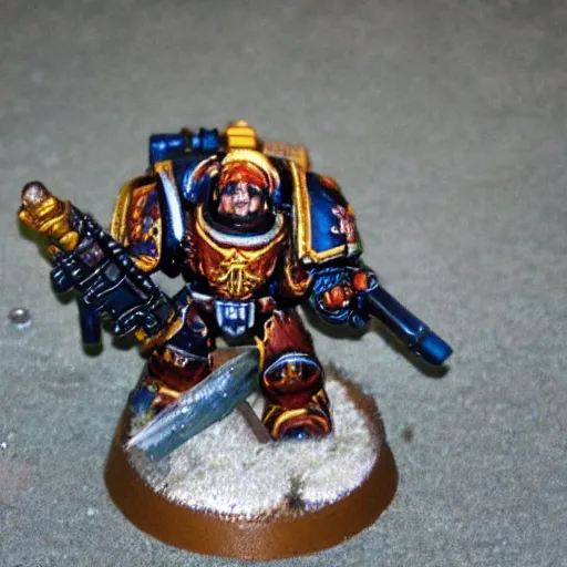 Image similar to space marines are breaching the walls, wh40k style