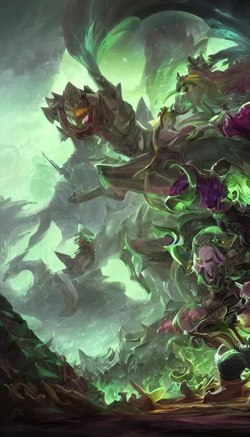 Image similar to life and death mixing together, by league of legends concept artists