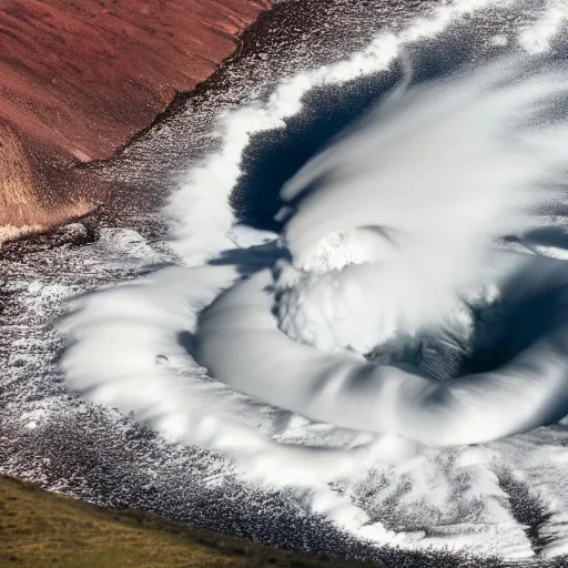 Prompt: a tornado marrying a volcano, 8 k photo