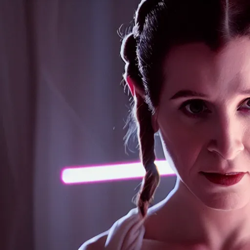 Image similar to rachel levine as princess leia in star wars episode 6, 8k resolution, full HD, cinematic lighting, award winning, anatomically correct