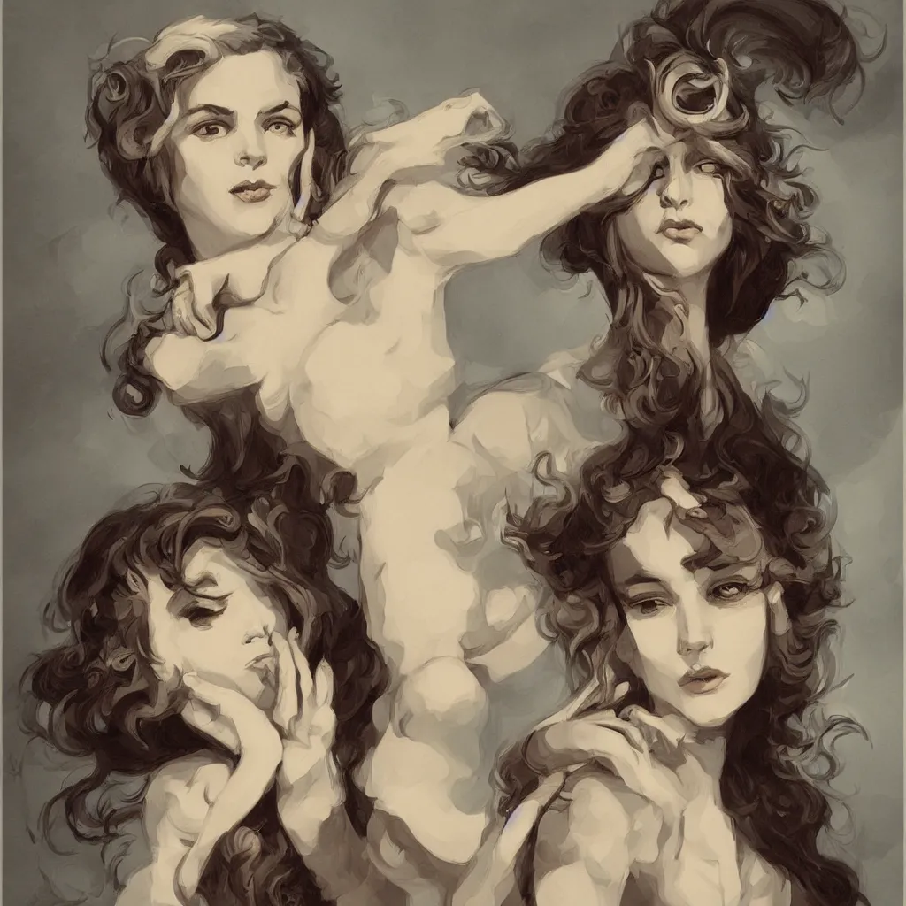 Image similar to a beautiful portrait in the style of charles dana gibson and in the style of peter mohrbacher.